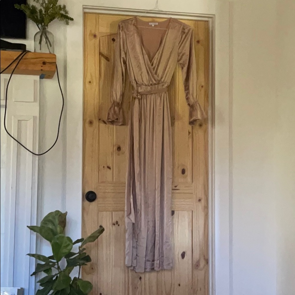 Satin dress.